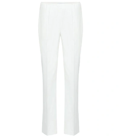 Shop Agnona Stretch Cotton Pants In White