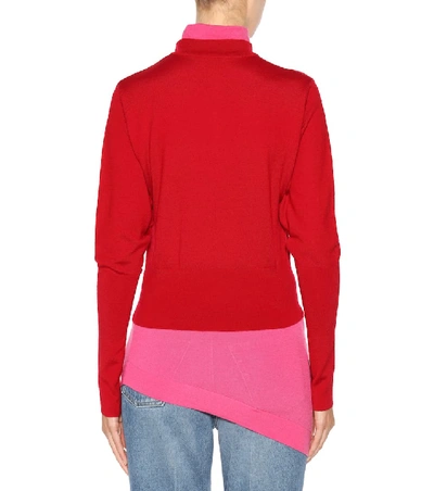 Shop Jw Anderson Stretch-wool Turtleneck Sweater In Red