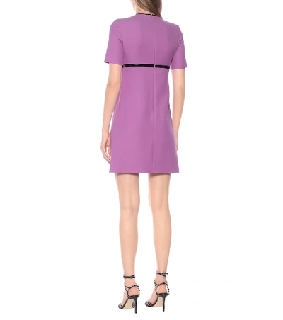 Shop Gucci Silk And Wool-crêpe Minidress In Purple