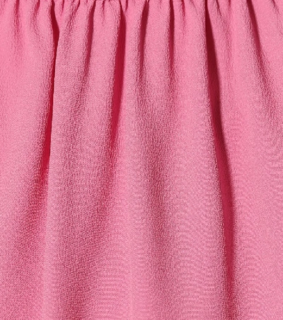 Shop Msgm Silk Crêpe Di Chine Blouse In Pink