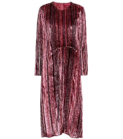 Shop Sies Marjan Maude Silk-blend Velvet Dress In Pink