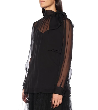 Shop Valentino Semi-sheer Top In Black