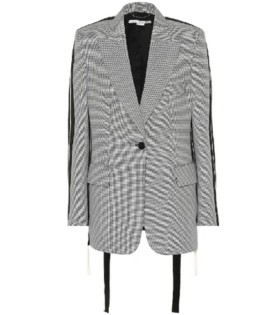 Shop Stella Mccartney Victoria Micro-check Wool Blazer In Grey