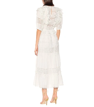 Shop Ulla Johnson Guinivere Cotton-blend Maxi Dress In White