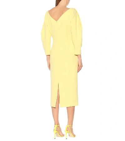 Shop Emilia Wickstead Calla Wool Crêpe Midi Dress In Yellow