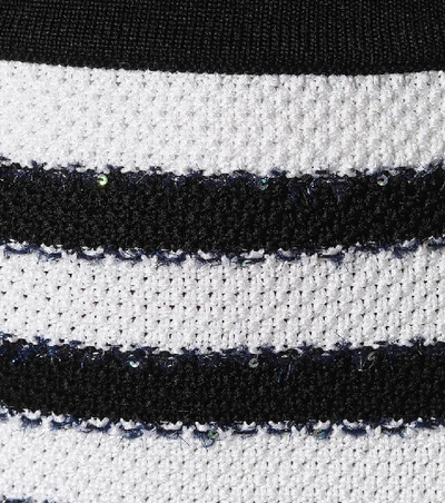 Shop Balmain Striped Knit Miniskirt In Multicoloured