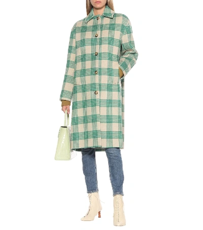 Shop Rejina Pyo Willa Checked Wool-blend Coat In Green