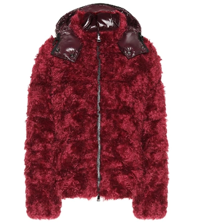 Shop Moncler Badyp Faux Fur Jacket In Red