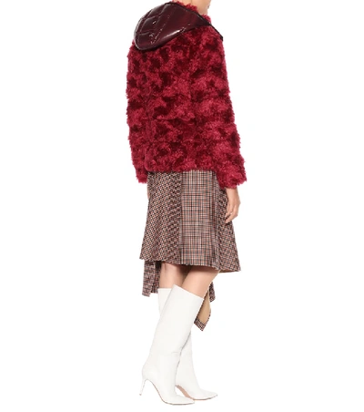 Shop Moncler Badyp Faux Fur Jacket In Red