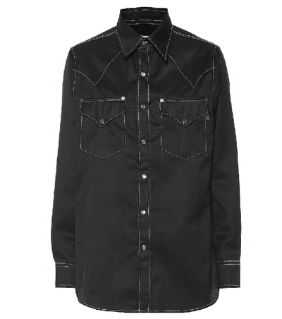 Shop Eytys Sierra Cali Cotton-blend Shirt In Black