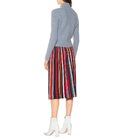 Shop Diane Von Furstenberg Cotton And Wool-blend Sweater In Blue