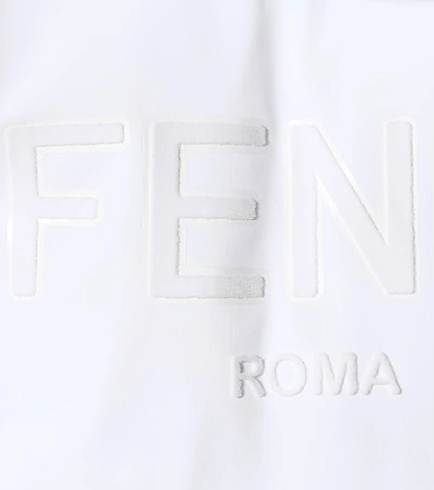 Shop Fendi Cropped Hooded Jacket In White