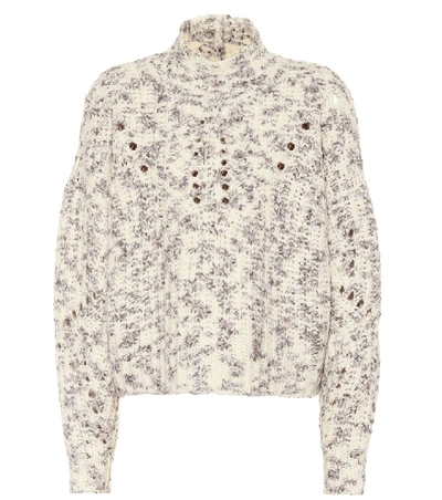 Shop Isabel Marant Jilly High Neck Wool Sweater In White