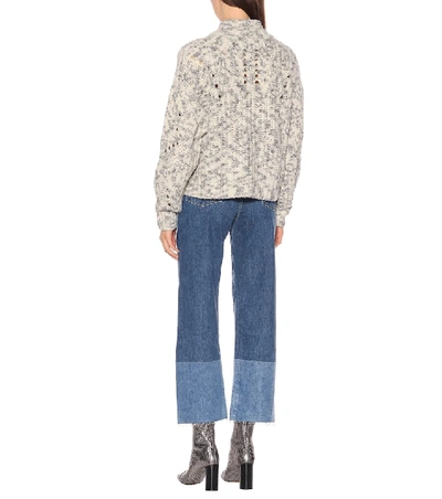 Shop Isabel Marant Jilly High Neck Wool Sweater In White