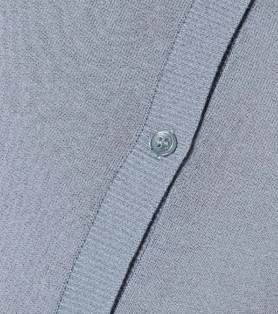 Shop Max Mara Giochi Cropped Cotton Cardigan In Blue