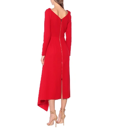 Shop Roland Mouret Blackwater Wool-crêpe Dress In Red