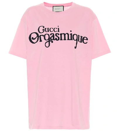 Shop Gucci Orgasmique Cotton T-shirt In Pink