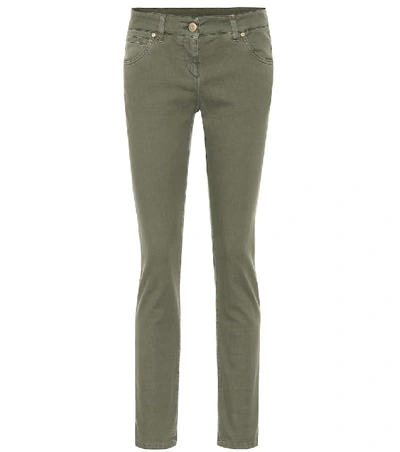 Shop Brunello Cucinelli Stretch Cotton Skinny Jeans In Green