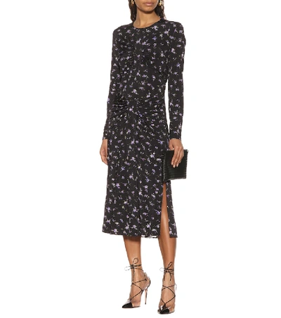 Shop Altuzarra Teresa Floral Midi Dress In Black