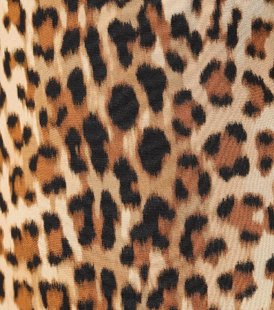 Shop Roberto Cavalli Leopard Midi Dress In Beige