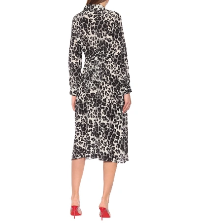 Shop Diane Von Furstenberg Donika Printed Silk Midi Dress In Grey