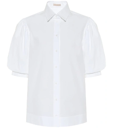 Shop Alaïa Cotton-poplin Shirt In White