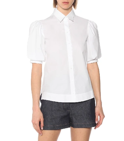 Shop Alaïa Cotton-poplin Shirt In White