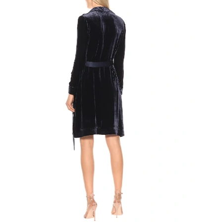 Shop Diane Von Furstenberg New Jeanne Velvet Wrap Dress In Blue