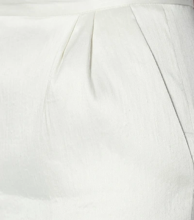 Shop Mansur Gavriel Linen-blend Pants In White