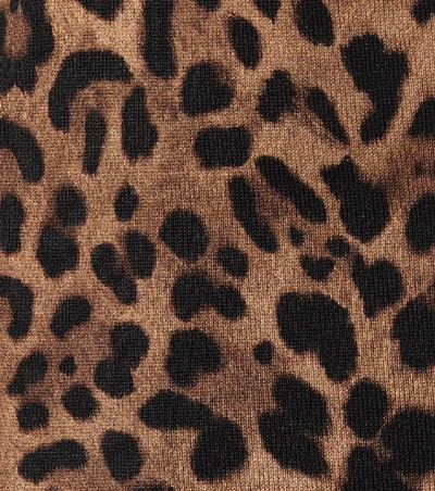 Shop Dolce & Gabbana Leopard-print Cotton Trackpants In Brown