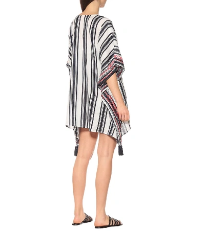 Shop Tory Burch Striped Linen Cover-up In Blue