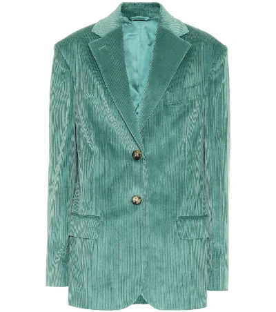 Shop Acne Studios Corduroy Blazer In Green