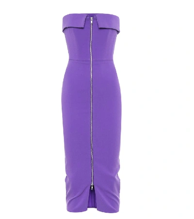 Shop Alex Perry Strapless Midi Dress In Purple