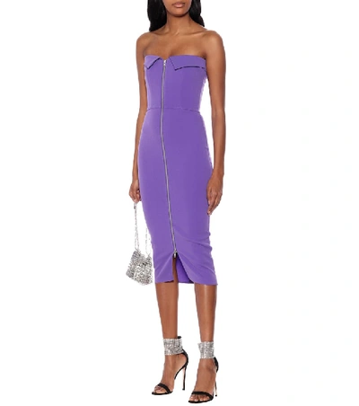 Shop Alex Perry Strapless Midi Dress In Purple