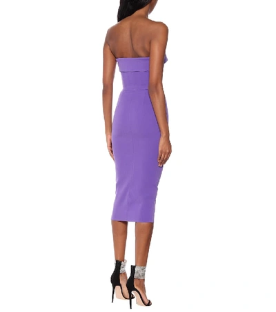 Shop Alex Perry Strapless Midi Dress In Purple