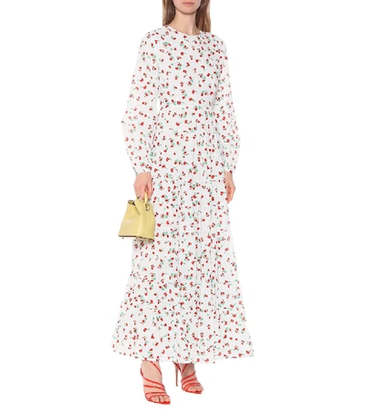 Shop Rixo London Pip Floral Cotton Maxi Dress In White