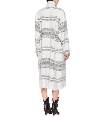 Shop Isabel Marant Étoile Faby Striped Maxi Cardigan In White