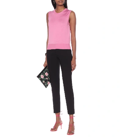 Shop Dolce & Gabbana Silk Knit Tank Top In Pink