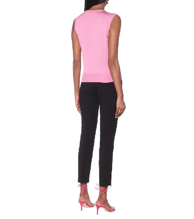 Shop Dolce & Gabbana Silk Knit Tank Top In Pink