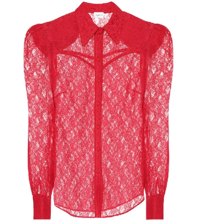 Shop Magda Butrym Busan Lace Blouse In Red
