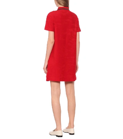 Shop Gucci Cotton Piqué Shirt Dress In Red