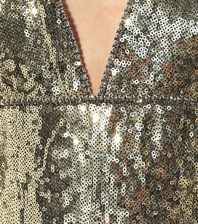 Shop Dundas Sequined Jumpsuit In Gold