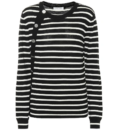 Shop Altuzarra Minamoto Striped Wool Sweater In Black