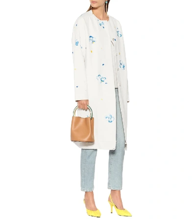 Shop Marni Painted Cotton-blend Coat In White