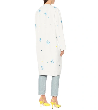 Shop Marni Painted Cotton-blend Coat In White