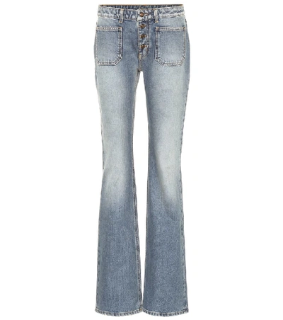 Shop Saint Laurent High-rise Bootcut Jeans In Blue