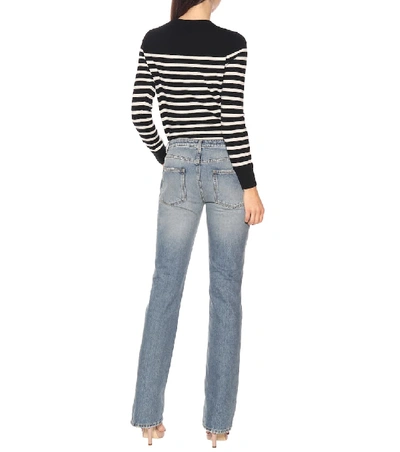 Shop Saint Laurent High-rise Bootcut Jeans In Blue