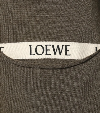 Shop Loewe Asymmetric Wool Cardigan In Green