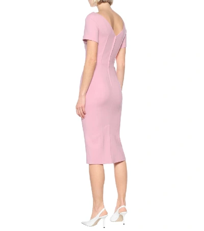 Shop Dolce & Gabbana Stretch-wool Caddy Dress In Pink