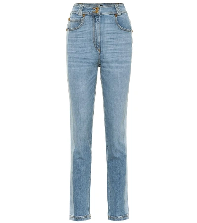 Shop Versace High-rise Skinny Jeans In Blue